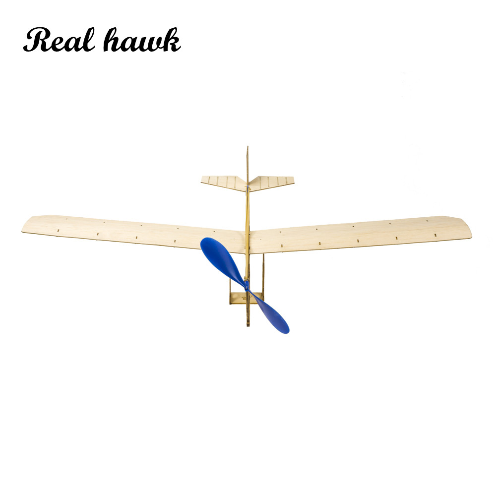 Model Kit Wood - مجموعة طائرة تعمل بشريط مطاطي STEM،
