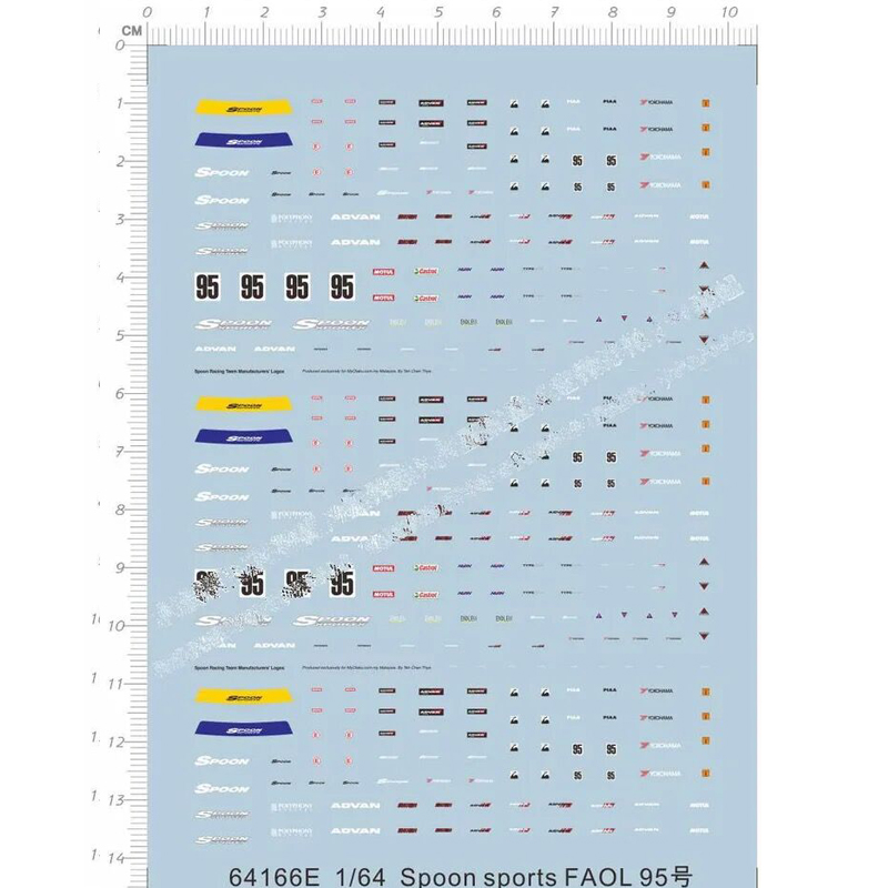 Model Kit Water Decal - طقم ملاعق رياضية مع شارة ماء