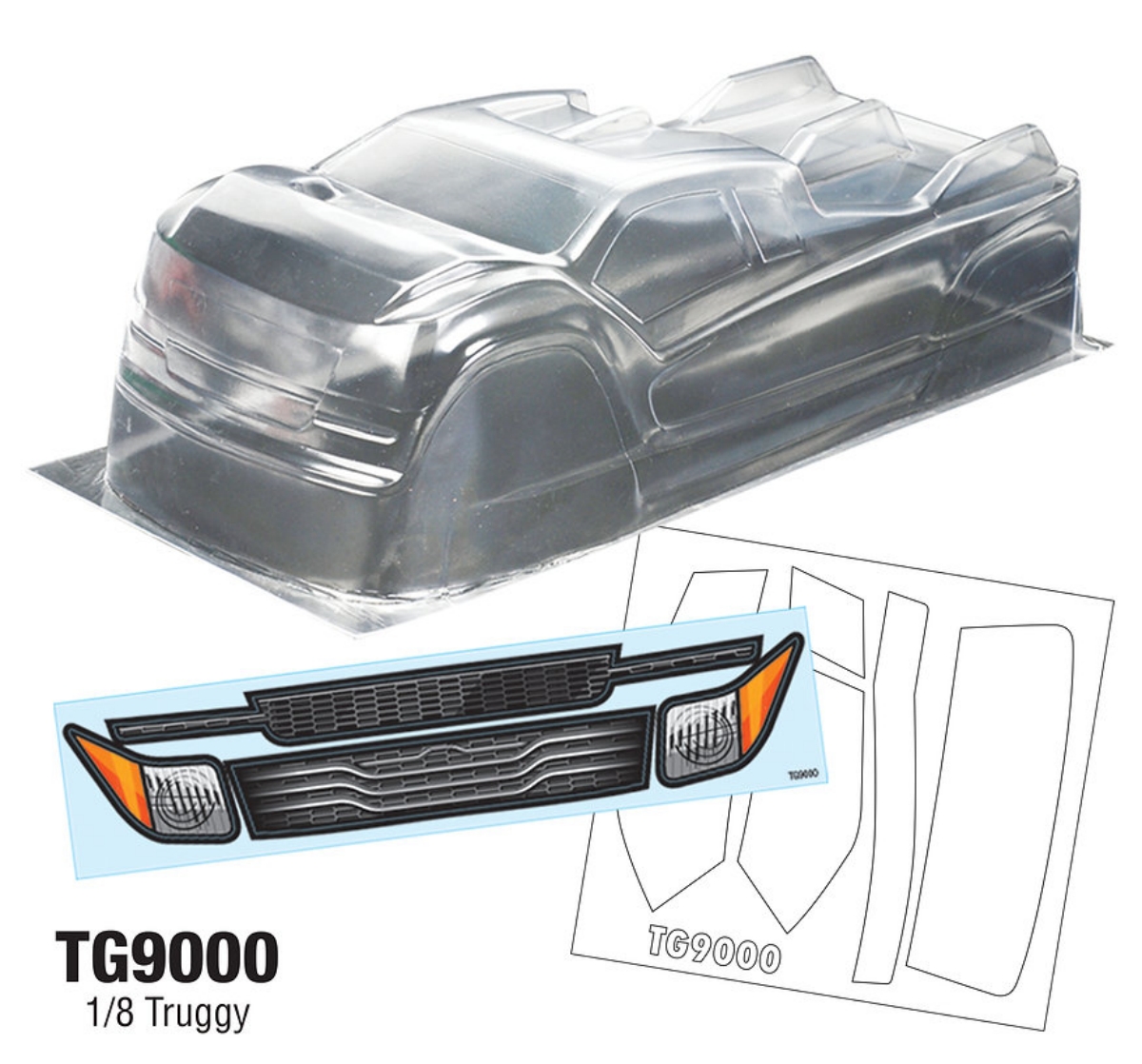 Tamiya Model Paint Set - هيكل سيارة تروجي TG9000 1/8 مناسب