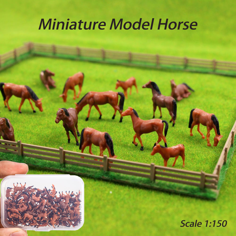 Model Kit Horse - مقياس 1:150 نموذج حصان مصغر بني