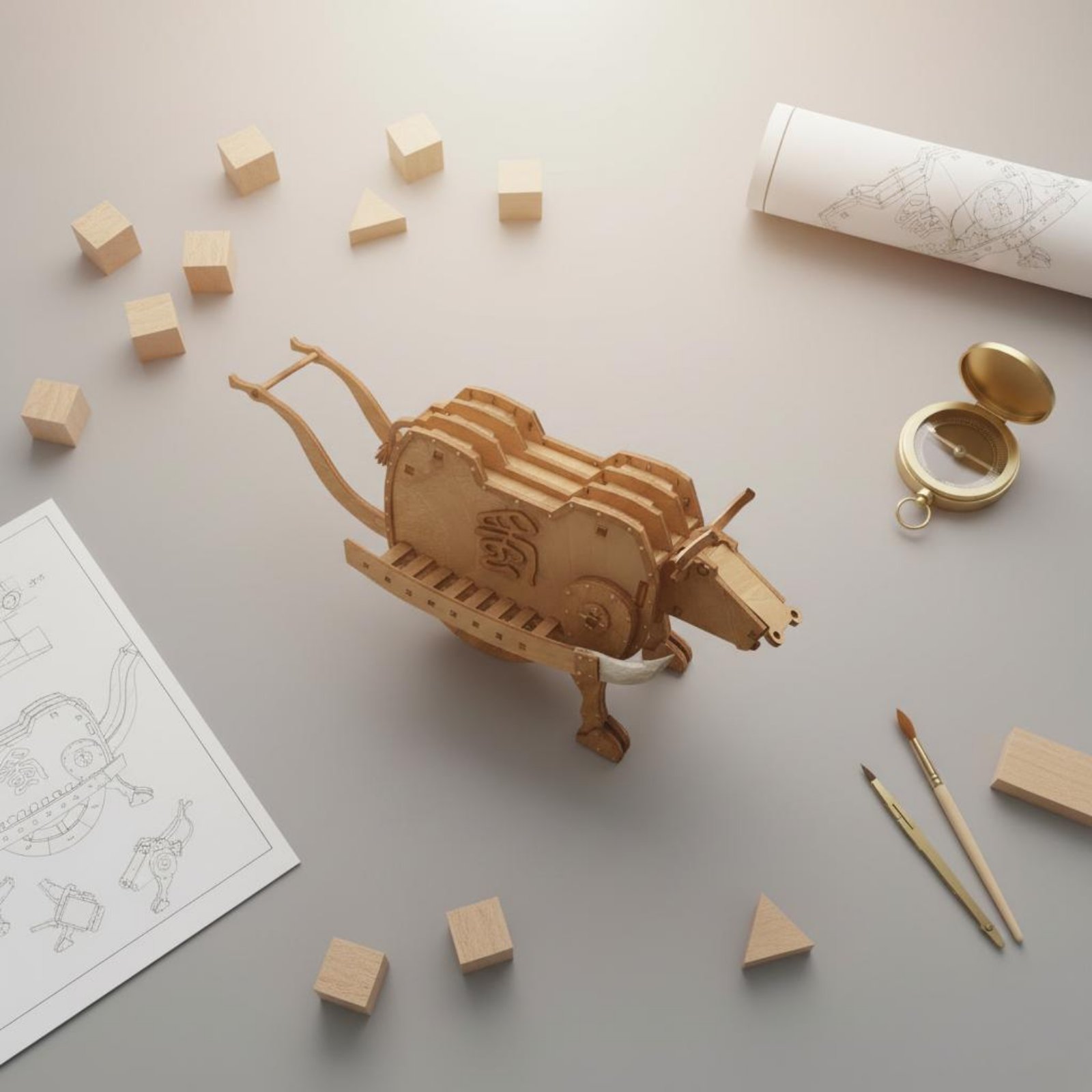 طقم تجميع بقرة خشبية من زوج لي - مراجعة Model Kit Wood وسعره