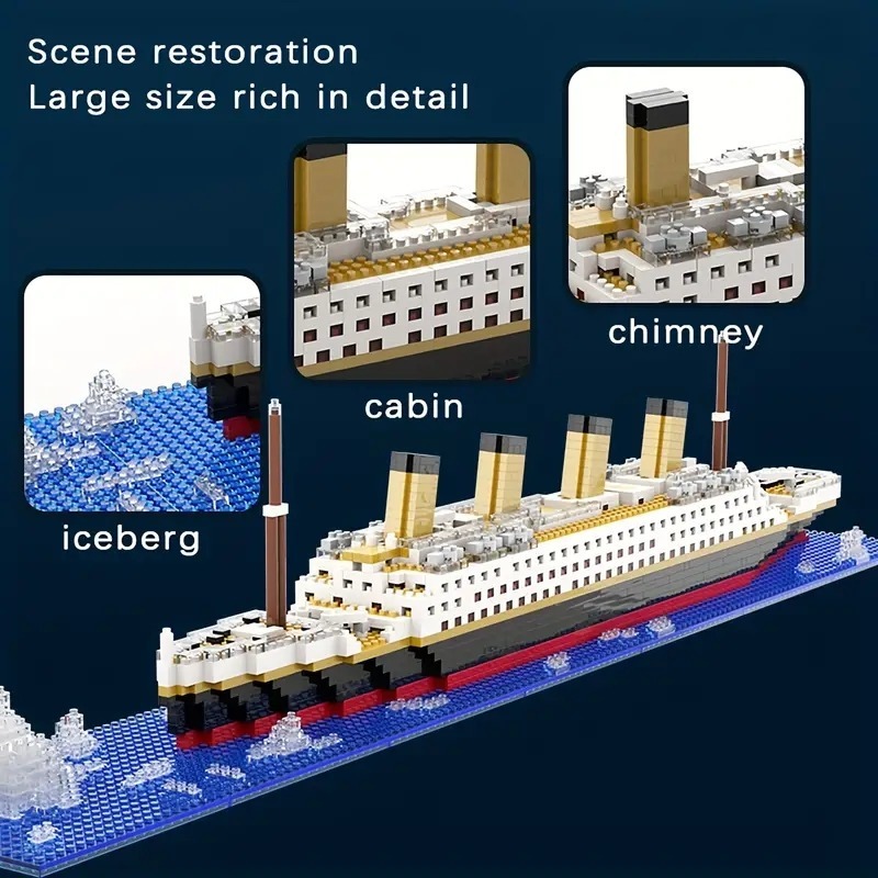 تيتانيك اللبنات الصغيرة DIY تج - مراجعة Model Kit Titanic وسعره