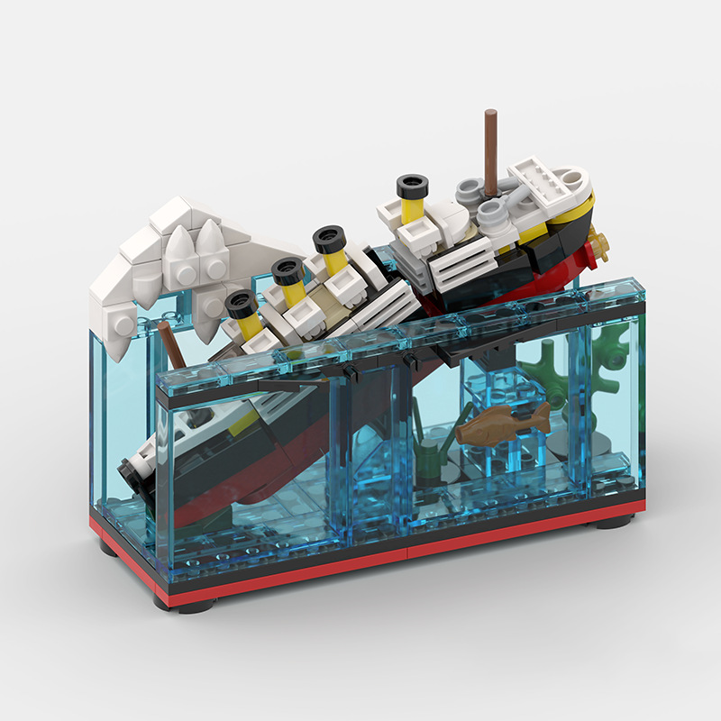 كسر تيتانيك نصف مع حافظة لبنات - مراجعة Model Kit Titanic وسعره