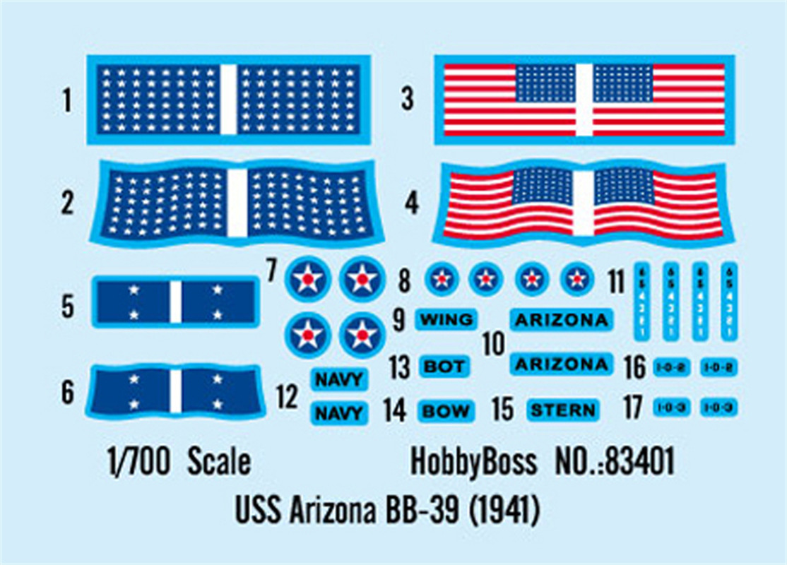 HobbyBoss 83401 1/700 مقياس يو - مراجعة Model Kit Uss Arizona وسعره